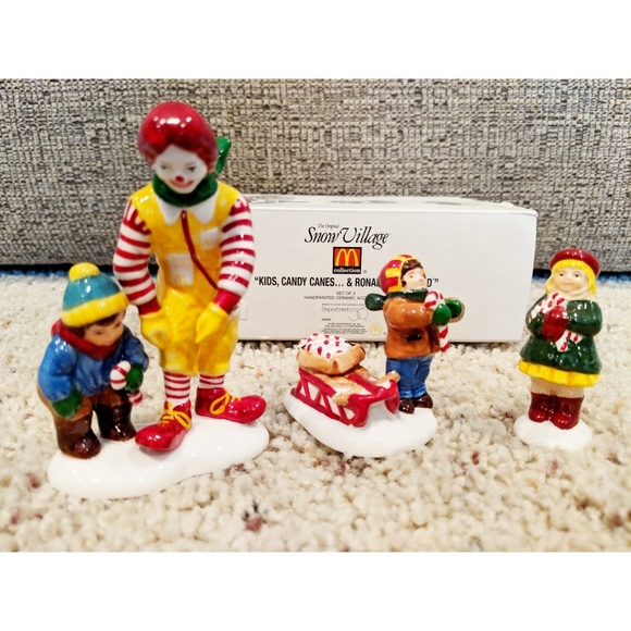 Dept 56 Snow Village KIDS,CANDY CANES,/& RONALD MCDONALD